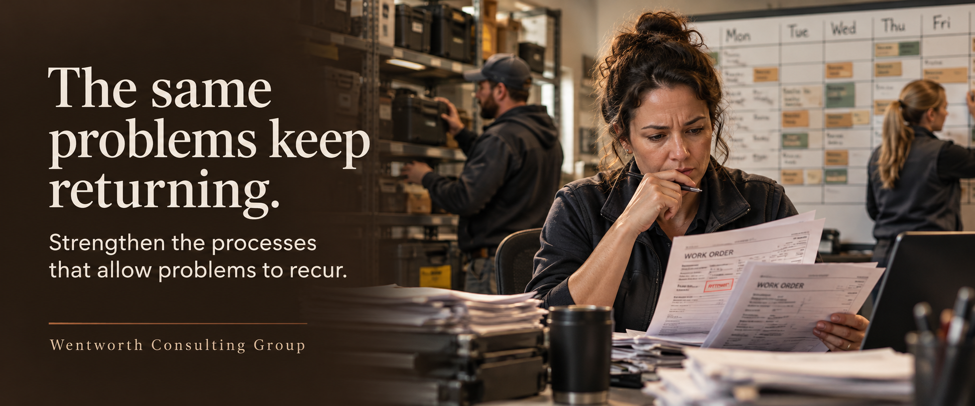 The same problems keep returning. Strengthen the processes that allow problems to recur.