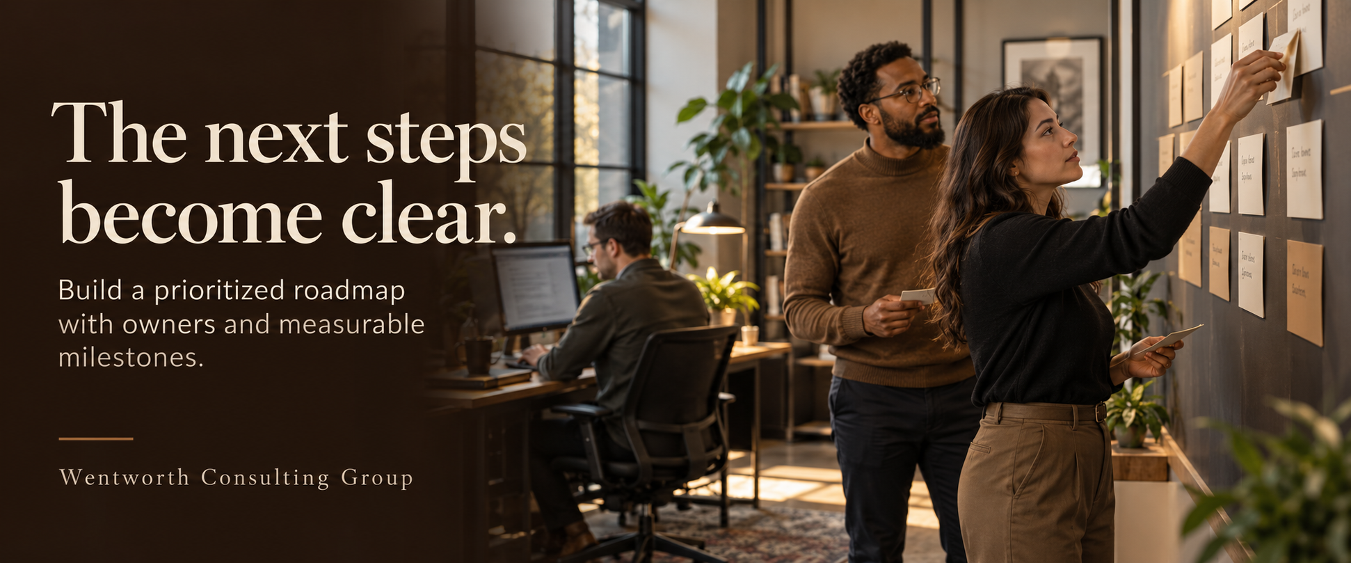 The next steps become clear. Build a prioritized roadmap with owners and measurable milestones.
